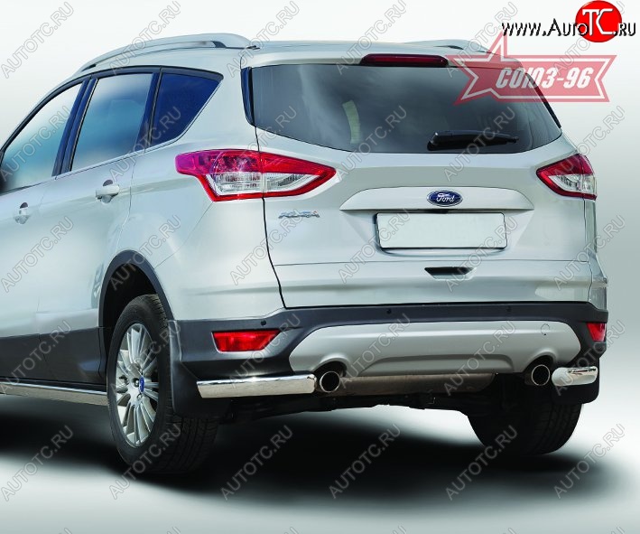 10 799 р. Защита заднего бампера из боковых уголков Souz-96 (d76х42) Ford Kuga 2 дорестайлинг (2013-2016)  с доставкой в г. Санкт‑Петербург