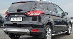 15 449 р. Одинарная защита заднего бампера из трубы диаметром 76 мм SLITKOFF Ford Kuga 2 дорестайлинг (2013-2016)  с доставкой в г. Санкт‑Петербург. Увеличить фотографию 3