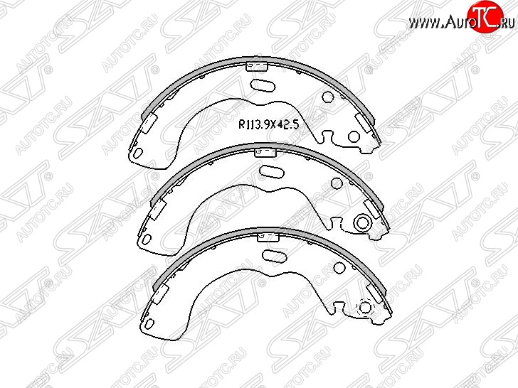 1 689 р. Колодки тормозные SAT (задние) Mazda Premacy (1999-2004)  с доставкой в г. Санкт‑Петербург