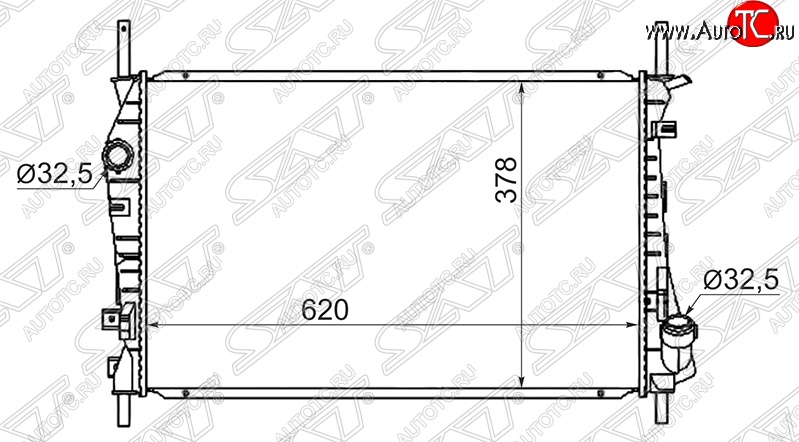 8 849 р. Радиатор двигателя SAT (пластинчатый, 2.4D/2.4TD, МКПП) Ford Transit цельнометаллический фургон дорестайлинг (2000-2006)  с доставкой в г. Санкт‑Петербург