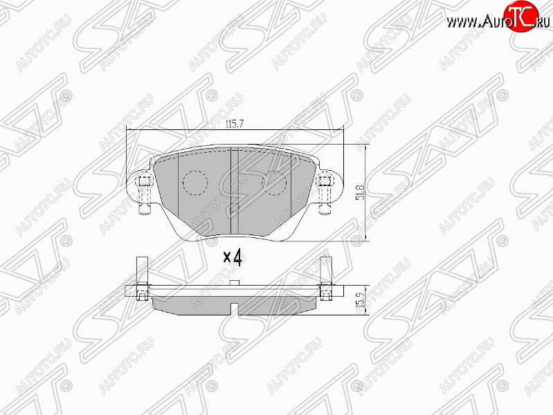 999 р. Колодки тормозные SAT (задние) Ford Mondeo Mk3,B4Y дорестайлинг, седан (2000-2003)  с доставкой в г. Санкт‑Петербург