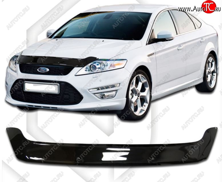 2 599 р. Дефлектор капота CA-Plastic  Ford Mondeo (2010-2014) (Classic черный, Без надписи)  с доставкой в г. Санкт‑Петербург