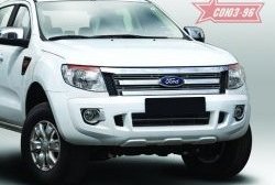 Декоративные элементы решетки радиатора Souz-96 (d10) Ford Ranger DoubleCab дорестайлинг (2011-2016)