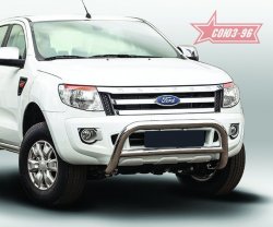 15 614 р. Защита переднего бампера Souz-96 (d76) Ford Ranger DoubleCab дорестайлинг (2011-2016)  с доставкой в г. Санкт‑Петербург. Увеличить фотографию 1