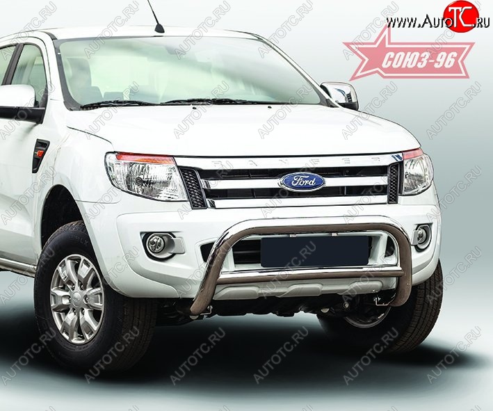 15 614 р. Защита переднего бампера Souz-96 (d76) Ford Ranger DoubleCab дорестайлинг (2011-2016)  с доставкой в г. Санкт‑Петербург