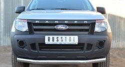 17 399 р. Одинарная защита переднего бампера диаметром 76 мм Russtal Ford Ranger DoubleCab дорестайлинг (2011-2016)  с доставкой в г. Санкт‑Петербург. Увеличить фотографию 1