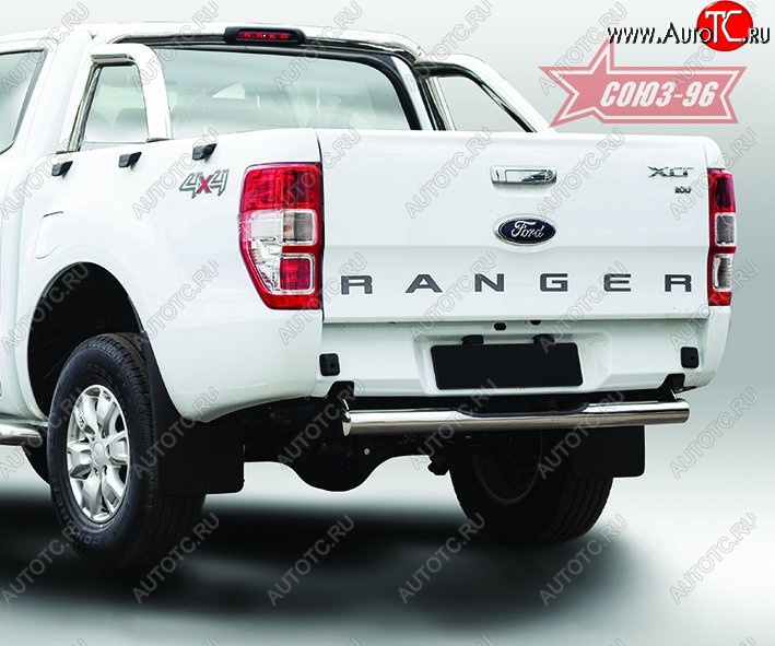 12 059 р. Защита заднего бампера с проступью Souz-96 (d76) Ford Ranger RapCab дорестайлинг (2011-2016)  с доставкой в г. Санкт‑Петербург