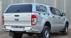 24 999 р. Защита заднего бампера (2 трубы Ø63 мм уголки, нержавейка) SLITKOFF Ford Ranger RapCab дорестайлинг (2011-2016)  с доставкой в г. Санкт‑Петербург. Увеличить фотографию 3