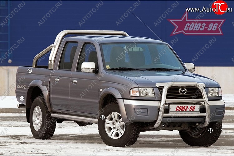 16 064 р. Защита переднего бампера Souz-96 (d76) Ford Ranger (2006-2009)  с доставкой в г. Санкт‑Петербург