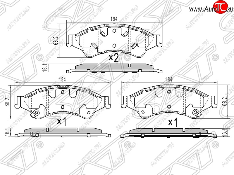 939 р. Колодки тормозные передние SAT Mazda BT-50 (2006-2011)  с доставкой в г. Санкт‑Петербург