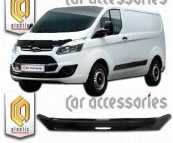 1 799 р. Дефлектор капота CA-Plastic  Ford Tourneo Custom (2012-2018) (Classic черный, Без надписи)  с доставкой в г. Санкт‑Петербург. Увеличить фотографию 1