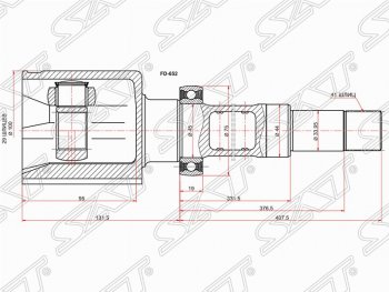 Правый шрус внутренний SAT (шлицы 29/41, сальник 44 мм, 2.2 TDCi 85PS) Ford Transit цельнометаллический фургон (2006-2014)