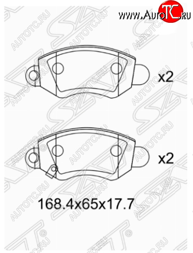 1 299 р. Комплект передних тормозных колодок SAT  Ford Transit (2000-2006) цельнометаллический фургон дорестайлинг  с доставкой в г. Санкт‑Петербург