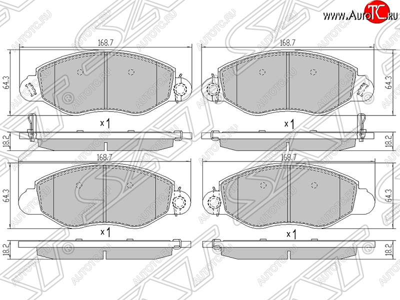 1 599 р. Колодки тормозные SAT (передние)  Ford Transit (2000-2006) цельнометаллический фургон дорестайлинг  с доставкой в г. Санкт‑Петербург