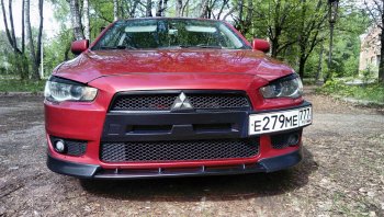 899 р. Вставка переднего бампера (зубатка) Evo Mitsubishi Lancer 10 CY седан дорестайлинг (2007-2010) (Неокрашенная)  с доставкой в г. Санкт‑Петербург. Увеличить фотографию 7