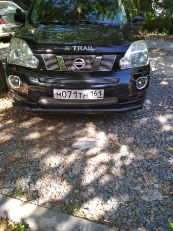 8 199 р. Защита переднего бампера из трубы d76 Slitkoff  Nissan X-trail  2 T31 (2007-2011) дорестайлинг (Цвет: серебристый)  с доставкой в г. Санкт‑Петербург. Увеличить фотографию 2