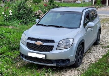 2 459 р. Дефлектор капота CA-Plastiс exclusive  Chevrolet Orlando (2011-2018) (Шелкография серебро)  с доставкой в г. Санкт‑Петербург. Увеличить фотографию 2