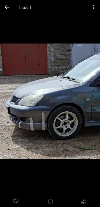 5 749 р. Накладка переднего бампера Sport 2.0 Mitsubishi Lancer 9 2-ой рестайлинг универсал (2005-2009) (Неокрашенная)  с доставкой в г. Санкт‑Петербург. Увеличить фотографию 2