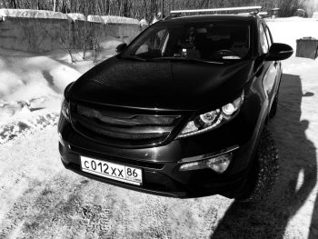 4 999 р. Решётка радиатора RA V2  KIA Sportage  3 SL (2010-2016) дорестайлинг, рестайлинг (С сеткой металлик, Неокрашенная)  с доставкой в г. Санкт‑Петербург. Увеличить фотографию 6