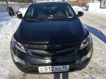 4 999 р. Решётка радиатора RA V2  KIA Sportage  3 SL (2010-2016) дорестайлинг, рестайлинг (С сеткой металлик, Неокрашенная)  с доставкой в г. Санкт‑Петербург. Увеличить фотографию 7