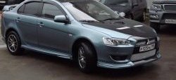 31 799 р. Пластиковый капот Evo  Mitsubishi Lancer  10 (2007-2017) седан дорестайлинг, хэтчбэк дорестайлинг, седан рестайлинг, хэтчбек 5 дв рестайлинг (Неокрашенный)  с доставкой в г. Санкт‑Петербург. Увеличить фотографию 8