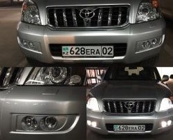 11 799 р. Комплект масок для ПТФ Sport Toyota Land Cruiser Prado J120 (2002-2009) (Неокрашенные)  с доставкой в г. Санкт‑Петербург. Увеличить фотографию 6