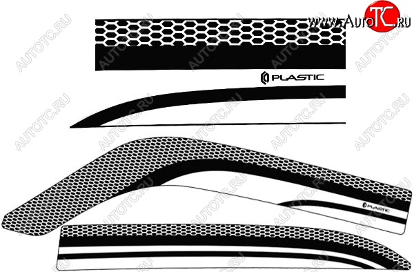 2 079 р. Дефлектора окон CA-Plastic  ГАЗ 31105  Волга (2003-2009) дорестайлинг, рестайлинг (Серия Art белая, Без хром.молдинга)  с доставкой в г. Санкт‑Петербург