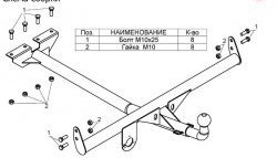 3 699 р. Фаркоп Лидер Плюс ГАЗ ГАЗель 3302 дорестайлинг шасси (1994-2002) (Без электропакета)  с доставкой в г. Санкт‑Петербург. Увеличить фотографию 2