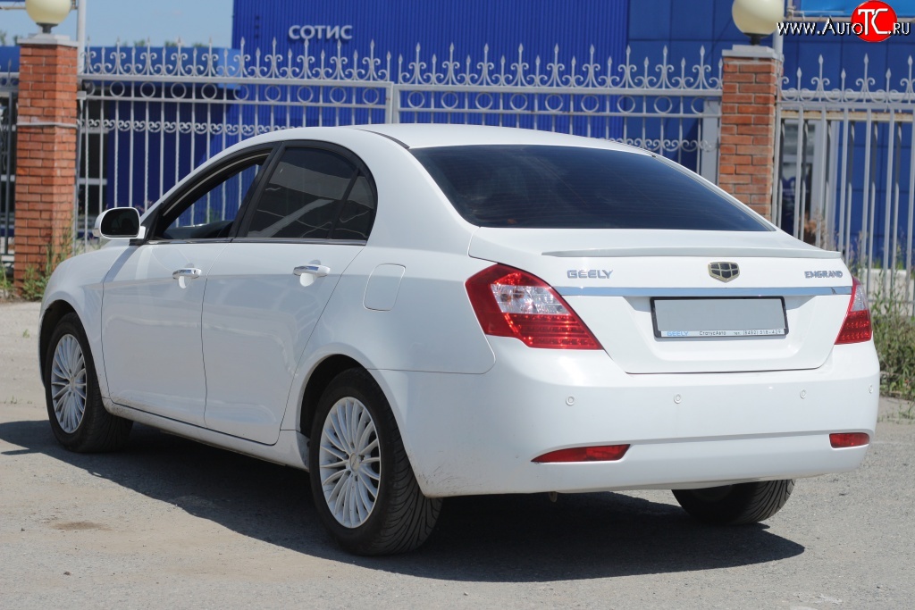 2 599 р. Лип спойлер Кураж  Geely Emgrand EC7 (2009-2016) седан дорестайлинг (Неокрашенный)  с доставкой в г. Санкт‑Петербург