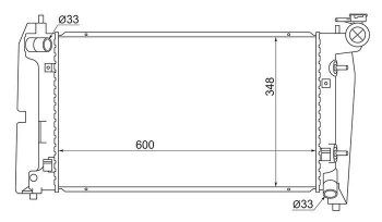 4 299 р. Радиатор двигателя SAT (трубчатый)  Geely Emgrand EC7, Pontiac Vibe (ZZE), Toyota Allex (E12#), Corolla (E130), Corolla Fielder (E120), Corolla Spacio (E120), Corolla Verso (Е120), Voltz, WILL  с доставкой в г. Санкт‑Петербург. Увеличить фотографию 1