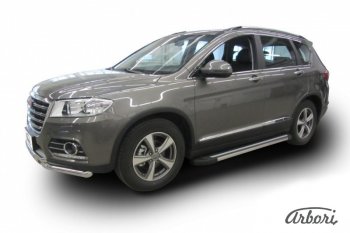 Порожки для ног Arbori Luxe Black Haval H6 (2013-2020)