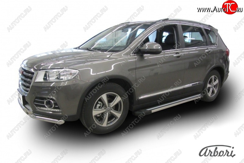 12 509 р. Порожки для ног Arbori Luxe Black Haval H6 (2013-2020)  с доставкой в г. Санкт‑Петербург