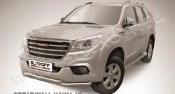 Двойная защита переднего бампера из труб диаметром по 57 мм Slitkoff Haval H9 1  дорестайлинг (2015-2017)