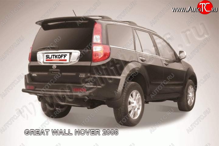 5 449 р. Защита заднего бампера Slitkoff (труба d57)  Great Wall Hover (2010-2014)  1-ый рестайлинг (Цвет: серебристый)  с доставкой в г. Санкт‑Петербург