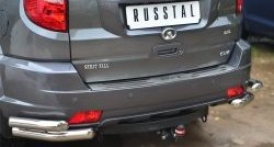 Защита заднего бампера (2 трубы Ø63 уголки, нержавейка) Russtal Great Wall Hover H3  дорестайлинг (2010-2014)