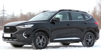 10 749 р. Рейлинги крыши АПС  Haval F7 (2018-2024)  дорестайлинг,  рестайлинг (Черные, без поперечин)  с доставкой в г. Санкт‑Петербург. Увеличить фотографию 3