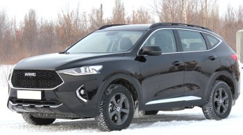 10 749 р. Рейлинги крыши АПС  Haval F7 (2018-2024)  дорестайлинг,  рестайлинг (Черные, без поперечин)  с доставкой в г. Санкт‑Петербург. Увеличить фотографию 4