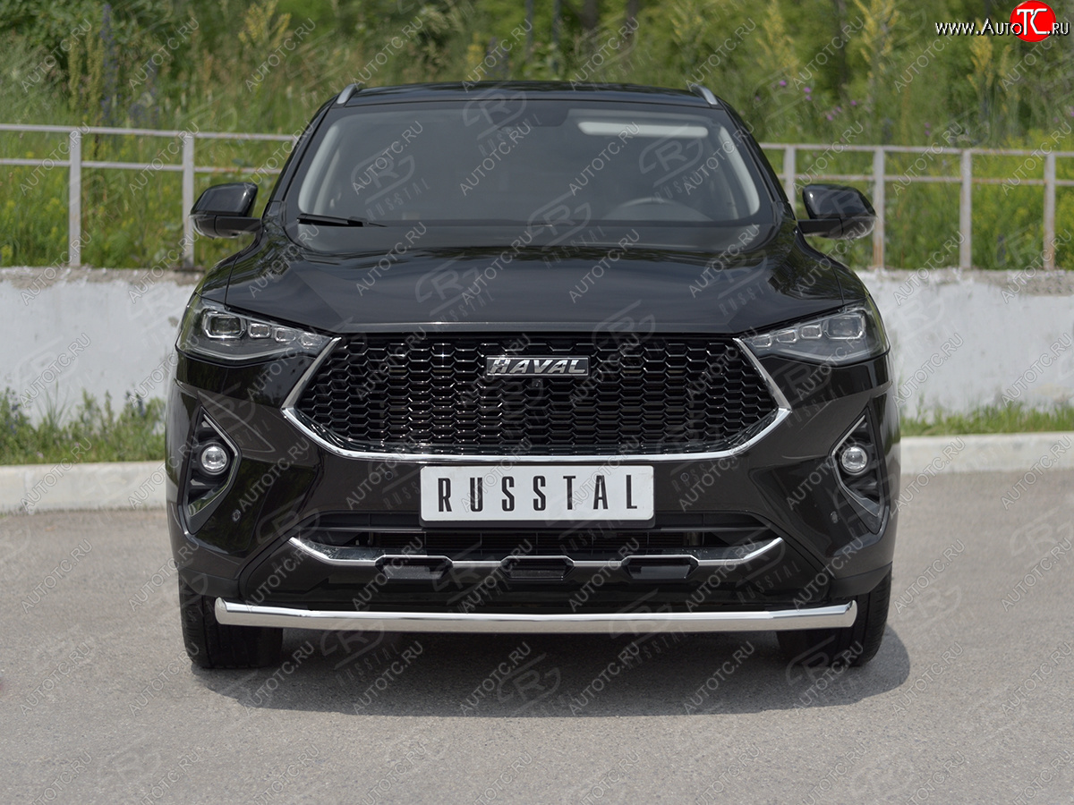 14 899 р. Защита переднего бампера (Ø63 мм секции, нержавейка, 1,5 4WD) SLITKOFF  Haval F7x (2019-2022)  дорестайлинг  с доставкой в г. Санкт‑Петербург