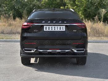 10 449 р. Защита заднего бампера (Ø63 мм, окрашенная) SLITKOFF  Haval F7x (2019-2022)  дорестайлинг (цвет черный муар)  с доставкой в г. Санкт‑Петербург. Увеличить фотографию 2