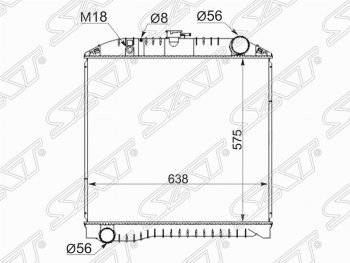 Радиатор двигателя SAT (пластинчатый, МКПП) Hino 500  дорестайлинг (2007-2015)