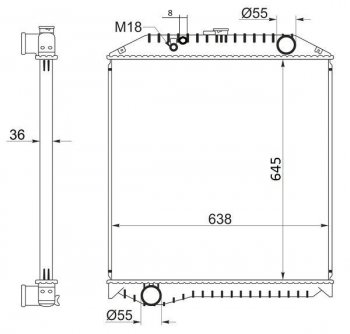 15 299 р. Радиатор двигателя SAT (пластинчатый, МКПП, J08C FD1 / FE1 / GD1 / NISSAN DIESEL / UD) Hino Ranger 6 (2017-2024)  с доставкой в г. Санкт‑Петербург. Увеличить фотографию 1