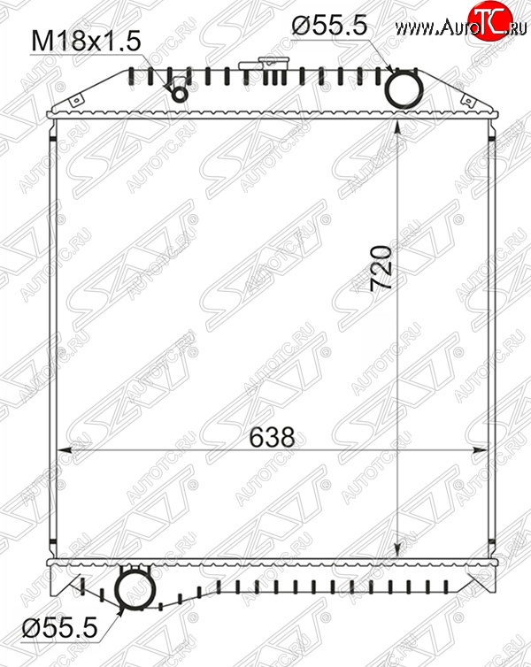 13 999 р. Радиатор двигателя SAT (пластинчатый, МКПП)  Hino 500 - Ranger  5  с доставкой в г. Санкт‑Петербург