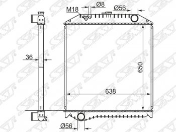 Радиатор двигателя SAT (пластинчатый, J08C, МКПП) Hino (Хино) Ranger (Ренджер)  4 (1989-2001) 4