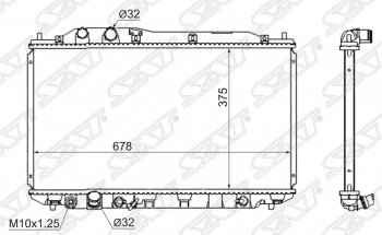 Радиатор двигателя SAT (пластинчатый, МКПП/АКПП, quick fit) Honda (Хонда) Civic (Цивик)  FD (2005-2011) FD седан дорестайлинг, седан рестайлинг