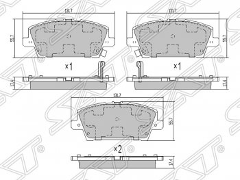 1 039 р. Колодки тормозные передние SAT Honda Civic FD седан дорестайлинг (2005-2008)  с доставкой в г. Санкт‑Петербург. Увеличить фотографию 1