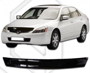 1 669 р. Дефлектор капота USA CA-Plastiс Honda Accord CL седан рестайлинг (2005-2008) (Classic черный, Без надписи)  с доставкой в г. Санкт‑Петербург. Увеличить фотографию 1