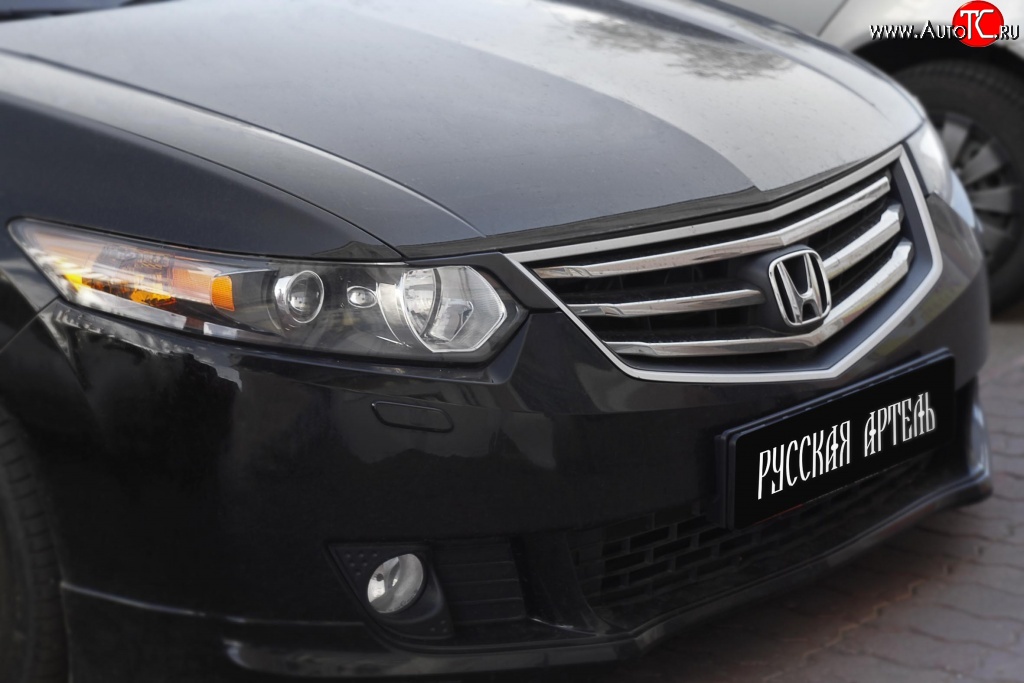 499 р. Реснички на фары RA  Honda Accord  8 седан CU (2008-2011) дорестайлинг (Неокрашенные)  с доставкой в г. Санкт‑Петербург