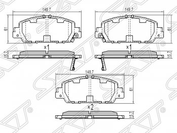 Колодки тормозные SAT (передние) Honda Accord CW универсал рестайлинг (2011-2013)