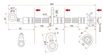 859 р. Тормозной шланг SAT (правый)  Honda Avancier - Odyssey ( 1,  2)  с доставкой в г. Санкт‑Петербург. Увеличить фотографию 1