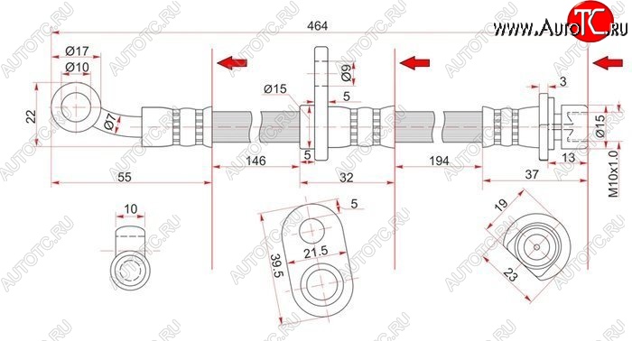 859 р. Тормозной шланг SAT (правый)  Honda Avancier - Odyssey ( 1,  2)  с доставкой в г. Санкт‑Петербург